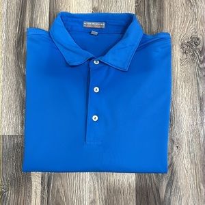 Peter Millar Summer Comfort Men’s XL Blue Short Sleeve Golf Polo Shirt‎